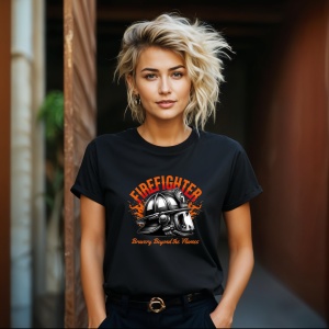 Tricou FireFighter Casca Negru, Firefighter 1 Negru, Copii | Dama | Barbat - Img 14