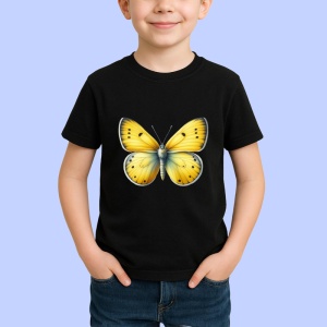 Tricou Fluture galben cu accente gri si aspect estival Copii | Dama | Barbat Barbat - Img 6
