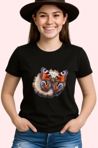 Tricou Fluture pe trunchi de copac design rustic realist Copii | Dama | Barbat Barbat - Img 6
