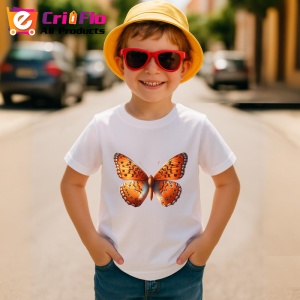 Tricou Fluture portocaliu cu negru stil monarch realist Copii | Dama | Barbat Barbat - Img 14