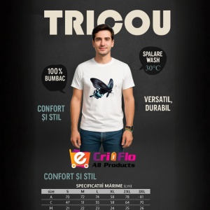 Tricou Fluture rosu si negru model clasic intens si simetric 2 Copii | Dama | Barbat Barbat - Img 10