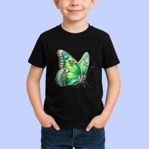 Tricou Fluture verde menta cu aripi mari texturate natural Copii | Dama | Barbat Barbat - Img 6