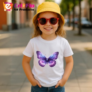 Tricou Fluture violet deschis cu margini mov intense Copii | Dama | Barbat Barbat - Img 14
