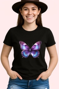 Tricou Fluture violet intens cu margini mov design regal Copii | Dama | Barbat Barbat - Img 7