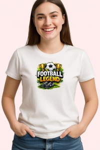 Tricou Football Legend Design Minge Stilizat V1, din bumbac 100% , tricou alb pentru Copii | Dama | Barbat - Img 3