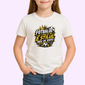Tricou Fotbalul Nu E Doar Un Joc Stil De Viata, din bumbac 100% , tricou alb pentru Copii | Dama | Barbat - Img 2