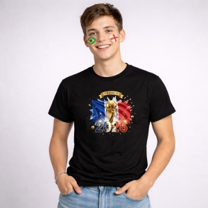 Tricou France World Cup 2026 Fifa V2, din bumbac 100%, tricou negru, Copii | Dama | Barbat