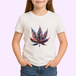 Tricou Frunza cannabis curcubeu stil graffiti Copii | Dama | Barbat - Img 4