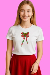 Tricou Funda Rosie Cu Buline Albe 2, din bumbac 100%, tricou alb, Copii | Dama | Barbat