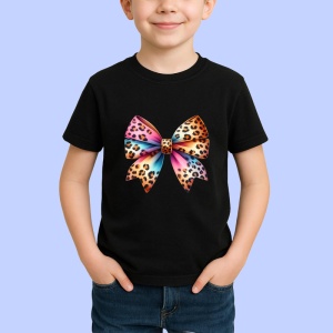 Tricou Fundita colorata imprimeu leopard roz portocaliu si albastru stil vibrant Copii | Dama | Barbat Barbat - Img 5