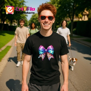 Tricou Fundita fashion imprimeu leopard roz si turcoaz in degrade curcubeu Copii | Dama | Barbat Barbat - Img 17