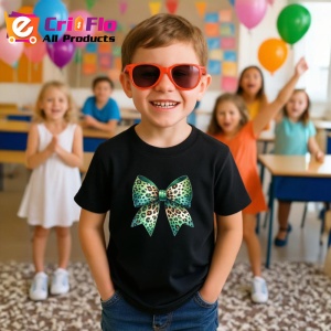 Tricou Fundita verde menta cu imprimeu leopard si accente aurii Copii | Dama | Barbat Barbat - Img 20