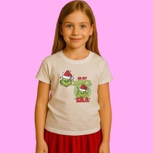 Tricou Funny In My Grinch Era Cosplay Santa For Cricut, din bumbac 100%, tricou alb, Copii | Dama | Barbat - Img 2
