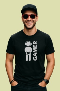 Tricou Gamer Icon, din bumbac 100%, tricou negru, Dama | Barbat - Img 2