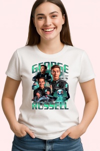 Tricou George Russell Poster Colaj Echipa Mercedes Formula 1, Copii | Dama | Barbat - Img 4