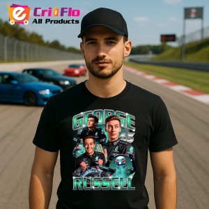Tricou George Russell Poster Colaj Echipa Mercedes Formula 1, Copii | Dama | Barbat - Img 8