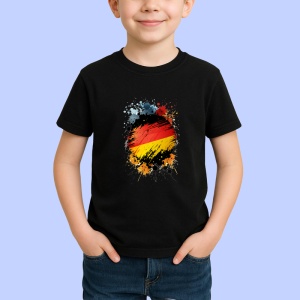 Tricou Germany Steag Splash Art, Copii | Dama | Barbat, culoare negru - Img 2