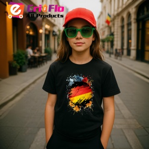 Tricou Germany Steag Splash Art, Copii | Dama | Barbat, culoare negru - Img 7