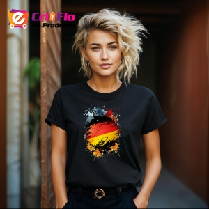 Tricou Germany Steag Splash Art, Copii | Dama | Barbat, culoare negru - Img 12