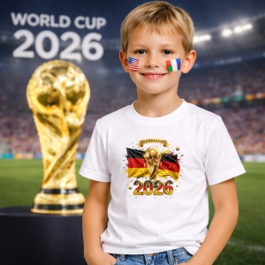 Tricou Germany World Cup 2026 Fifa V2, din bumbac 100%, tricou alb, Copii | Dama | Barbat - Img 5