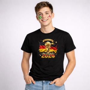 Tricou Germany World Cup 2026 Fifa V2, din bumbac 100%, tricou negru, Copii | Dama | Barbat - Img 2