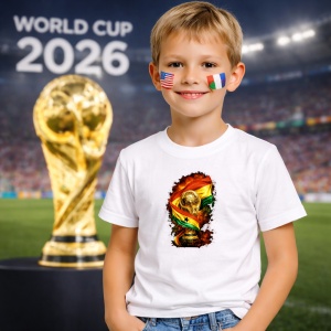 Tricou Ghana World Cup Fifa 2026, din bumbac 100%, tricou alb, Copii | Dama | Barbat - Img 5