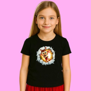 Tricou Girafa Cu Fundal Galben Si Privire Haioasa Craciun, din bumbac 100% Copii | Dama | Barbat