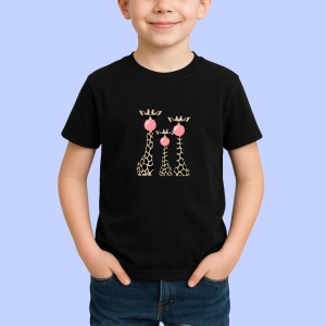 Tricou Girafe si guma de mestecat Negru, Copii | Dama | Barbat