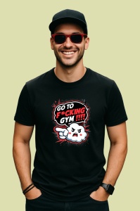 Tricou Go To Fcking Gym Personaj Nervos, Copii | Dama | Barbat, culoare negru - Img 2