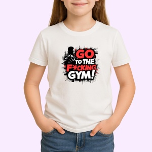 Tricou Go To The Fcking Gym Negru Rosu, Copii | Dama | Barbat - Img 2