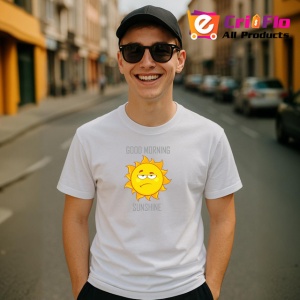 Tricou Good Morning Sunshine Soare Amuzant Zambitor, din bumbac 100% , tricou alb pentru Copii | Dama | Barbat - Img 10