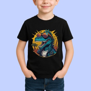 Tricou Gorila cu ochelari rosii fundal stropit graffiti Copii | Dama | Barbat, culoare negru - Img 4
