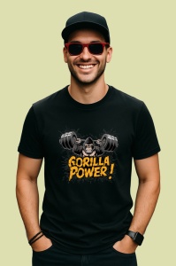 Tricou Gorilla Power Forta Primat, Copii | Dama | Barbat, culoare negru