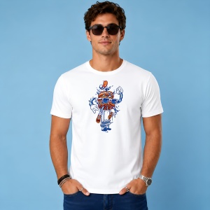 Tricou Graffiti Abstract Urban Blue Orange Art Streetwear Illustration, din bumbac 100% Copii | Dama | Barbat