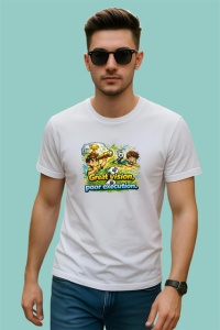 Tricou Great Vision Poor Execution Fotbal Amuzant, din bumbac 100% , tricou alb pentru Copii | Dama | Barbat