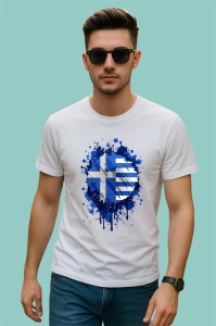 Tricou Greece Steag Splash Art, Copii | Dama | Barbat - Img 2