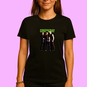 Tricou Green Day v1, muzica Nu Metal, Dama | Barbat | Copii, Culoare Negru - Img 2