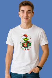 Tricou Grinch Cu Cadouri Si Zapada, din bumbac 100% Copii | Dama | Barbat