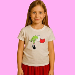 Tricou Grinch Hand Bad Bunny, din bumbac 100%, tricou alb, Copii | Dama | Barbat