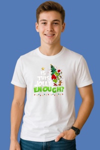 Tricou Grinch Max Is It Jolly Enough, din bumbac 100%, tricou alb, Copii | Dama | Barbat