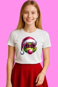 Tricou Grinch Santa Sunglasses, din bumbac 100%, tricou alb, Copii | Dama | Barbat
