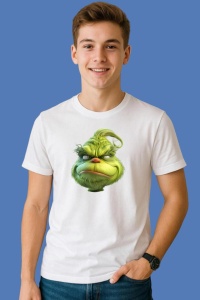 Tricou Grinch Serios Portret, din bumbac 100%, tricou alb, Copii | Dama | Barbat