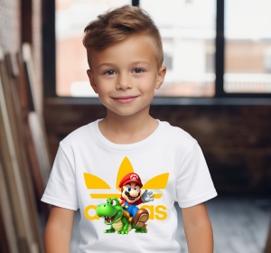 Tricou haios pentru copii cu Super Mario Winner