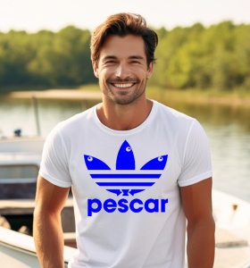 Tricou haios personalizat pentru barbati Logoul pescarului ( 3 pesti)