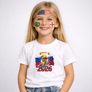 Tricou Haiti World Cup 2026 Fifa V2, din bumbac 100%, tricou alb, Copii | Dama | Barbat - Img 2