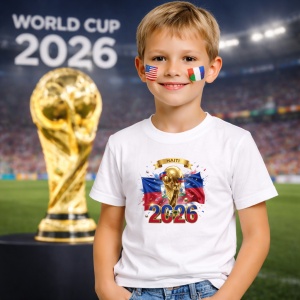 Tricou Haiti World Cup 2026 Fifa V2, din bumbac 100%, tricou alb, Copii | Dama | Barbat - Img 5