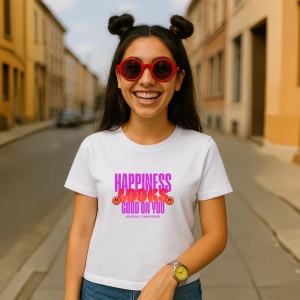 Tricou Happiness Looks Good On You - Copii | Dama | Barbat - Img 5