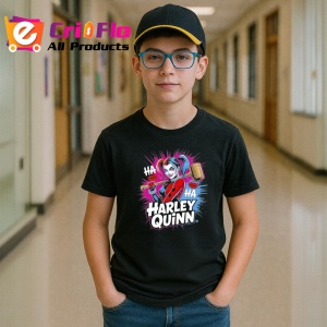 Tricou Harley quinn bata fundal albastru, Copii | Dama | Barbat , tricou negru - Img 6