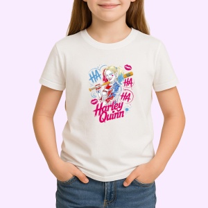 Tricou harley quinn cu bata si urme de ruj, Copii | Dama | Barbat - Img 3