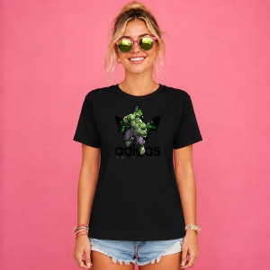 Tricou Hulk Gigantul Verde Graffiti Urban Logo Negru Street Art, din bumbac 100%, tricou negru, Copii | Dama | Barbat - Img 2